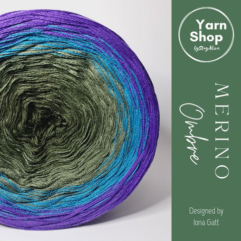 Pure Merino Ombre Yarn Cake 35-19-65-60, Extrafine Superwash