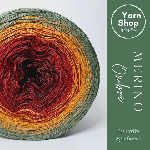 Pure Merino Ombre Yarn Cake 49-1-57-19-35, Extrafine Superwash