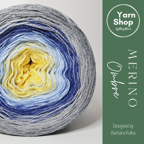 Pure Merino Ombre Yarn Cake 61-29-70-73-3, Extrafine Superwash
