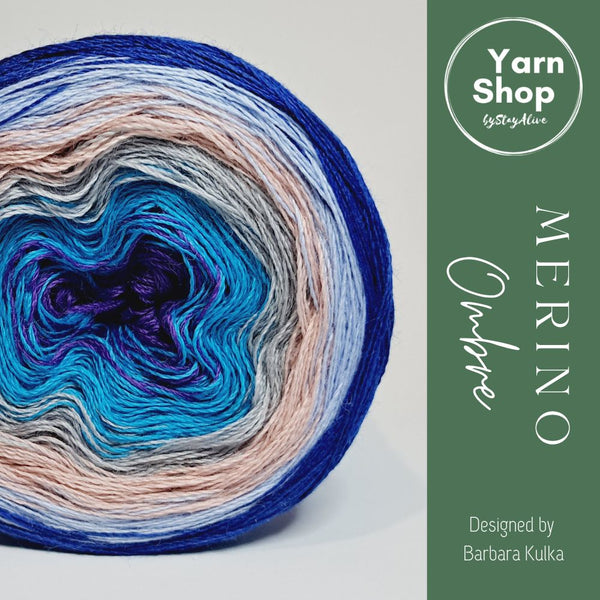 Pure Merino Ombre Yarn Cake 60-14-73-66-29-39, Extrafine Superwash