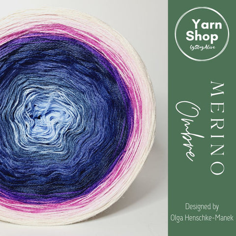 Pure Merino Ombre Yarn Cake 29-4-70-69-67-60-15-54-52, Extrafine Superwash