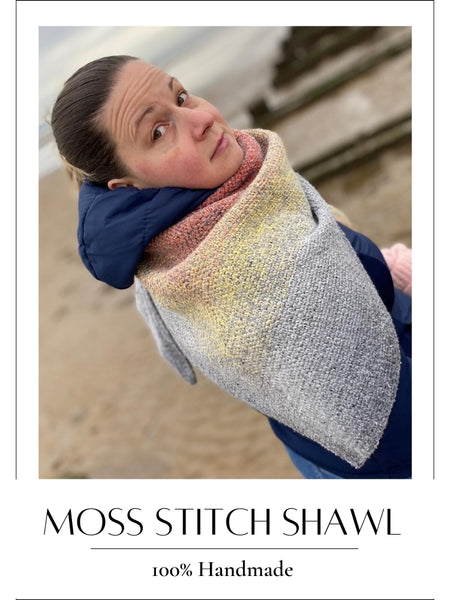 Handmade crochet Shawl Moss Stitch