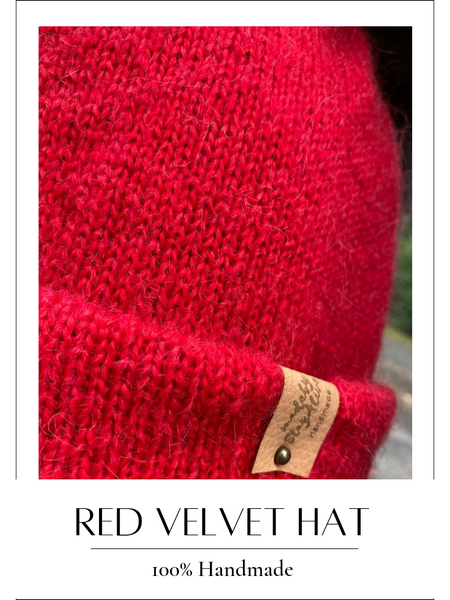 Handmade knitted Hat – Red Velvet