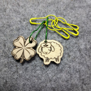 Markers Stitches 6pcs Knit Crochet Wooden Shamrock and Sheep