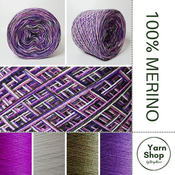 Pure Merino Extrafine, Superwash, 100% Merino Crazy 4 PLY 15+27+35+60