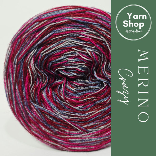 MC 1+2+3+4 4PLY Crazy Yarn Cake Pure Merino Extrafine Superwash