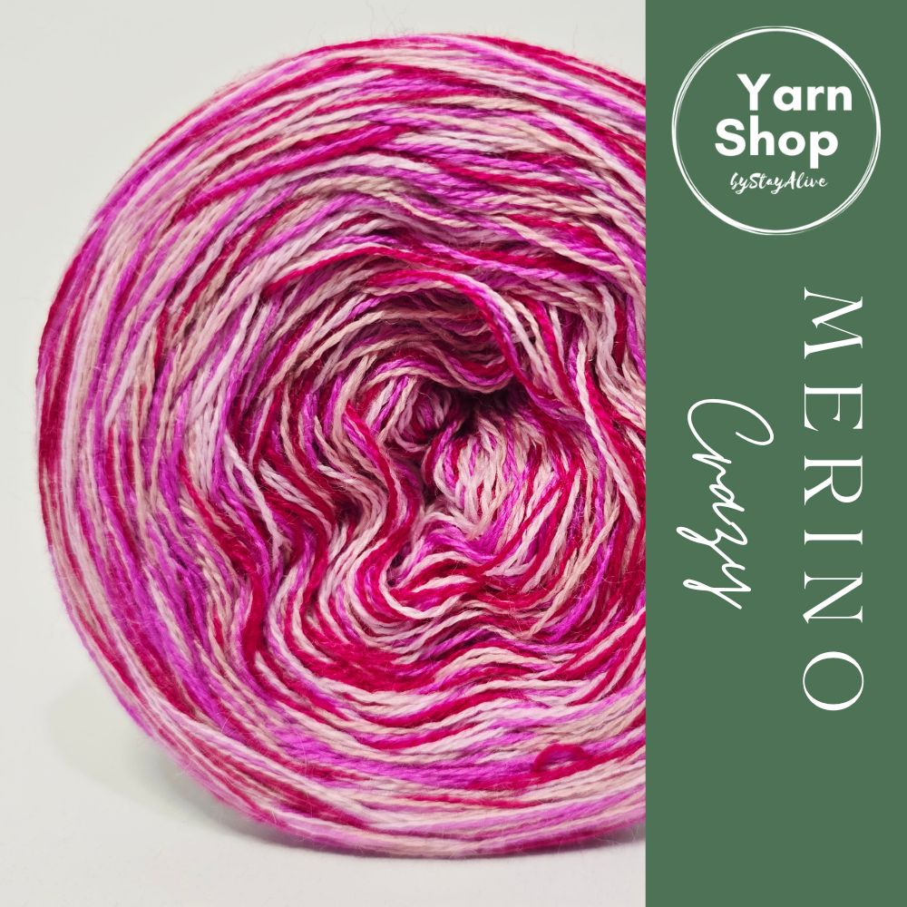 LIMITED EDITION MC 2+15+54+66 4PLY Crazy Yarn Cake Pure Merino Extrafine Superwash