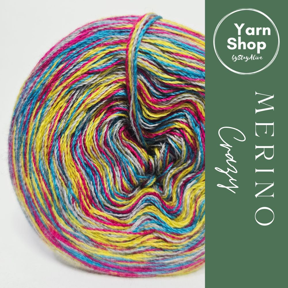 MC 2+3+63+65 4PLY Crazy Yarn Cake Pure Merino Extrafine Superwash