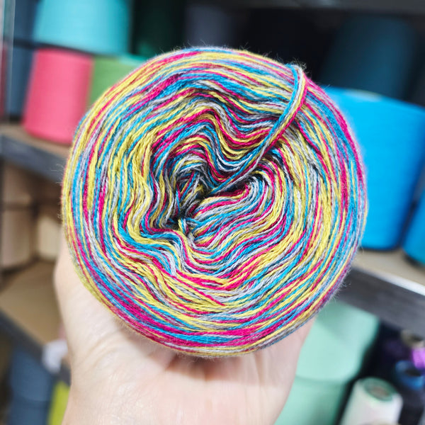 MC 2+3+63+65 4PLY Crazy Yarn Cake Pure Merino Extrafine Superwash