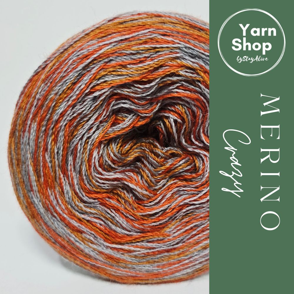 MC 3+48+57+73 4PLY Crazy Yarn Cake Pure Merino Extrafine Superwash