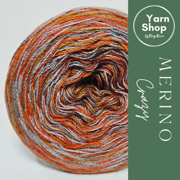 MC 3+48+57+73 4PLY Crazy Yarn Cake Pure Merino Extrafine Superwash