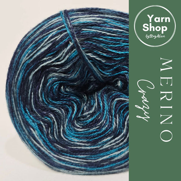 MC 58+65+67+72 4PLY Crazy Yarn Cake Pure Merino Extrafine Superwash