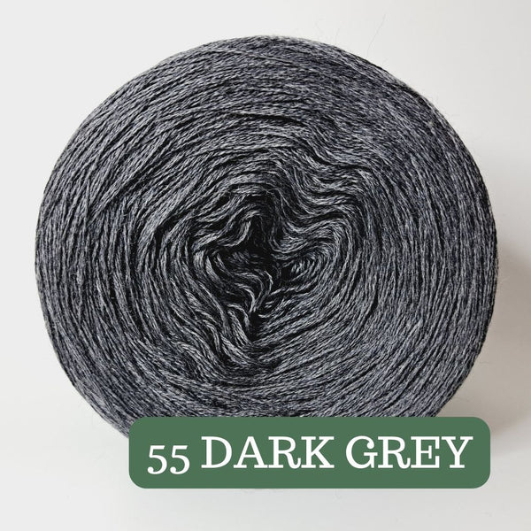 Pure Merino Solid Dark Grey Yarn Cake, Extrafine Superwash