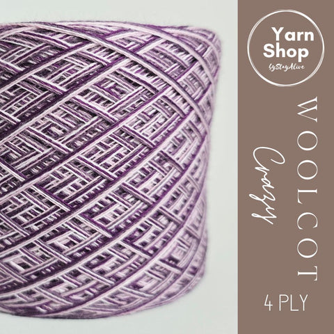 WC 1+15+16+23 4PLY Crazy Yarn Cake Woolcot Extrafine