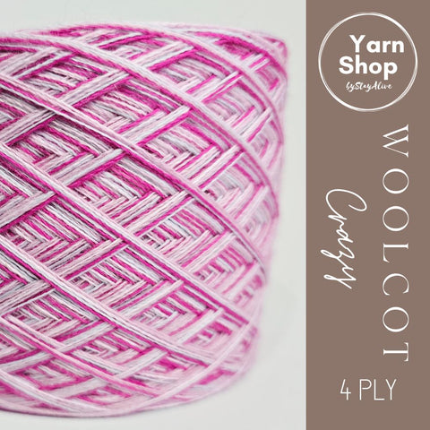 WC 1+8+23+24 4PLY Crazy Yarn Cake Woolcot Extrafine
