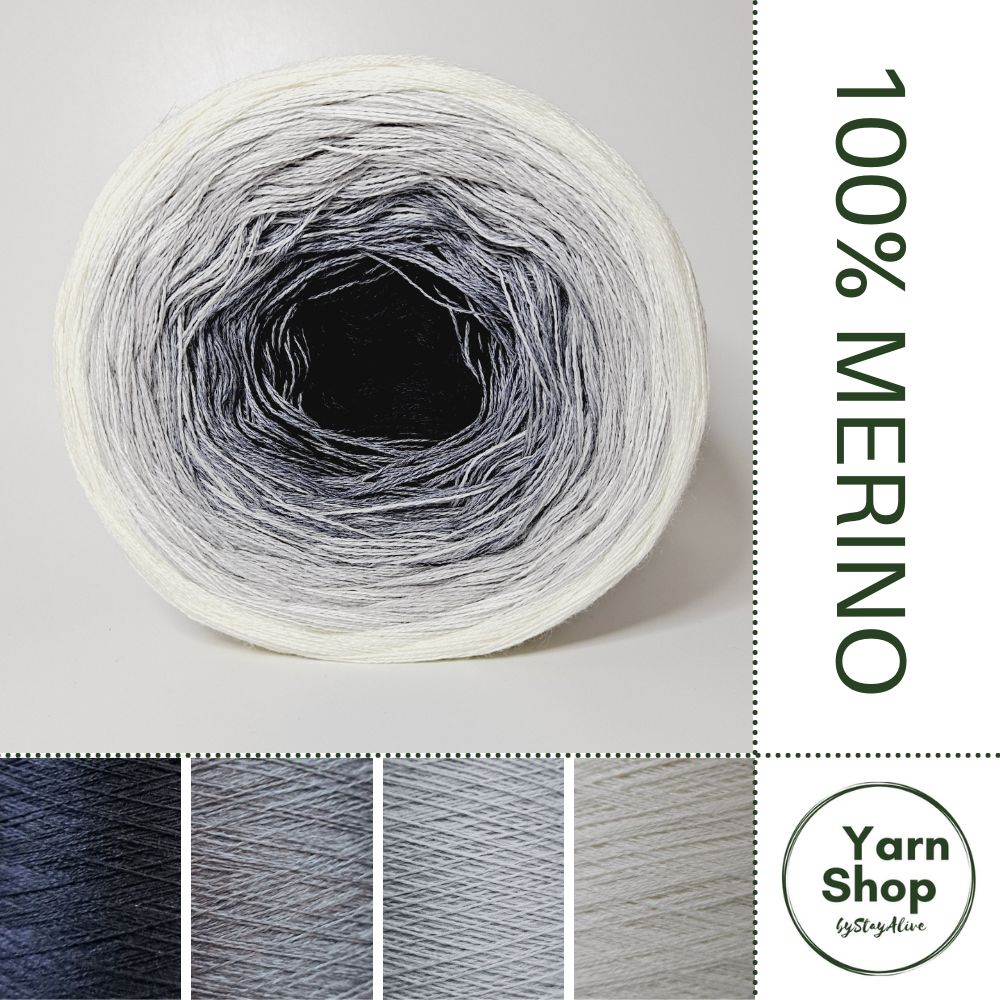 Pure Merino Ombre Yarn Cake 8-3-73-27, Extrafine Superwash