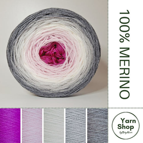 Limited Edition Pure Merino Ombre Yarn Cake 15-54-43-5-6