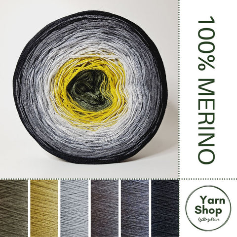 Limited Edition Pure Merino Ombre Yarn Cake 19-63-5-6-55-8