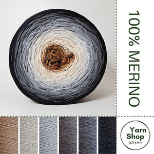 Limited Edition Pure Merino Ombre Yarn Cake 26-41-5-6-55-8