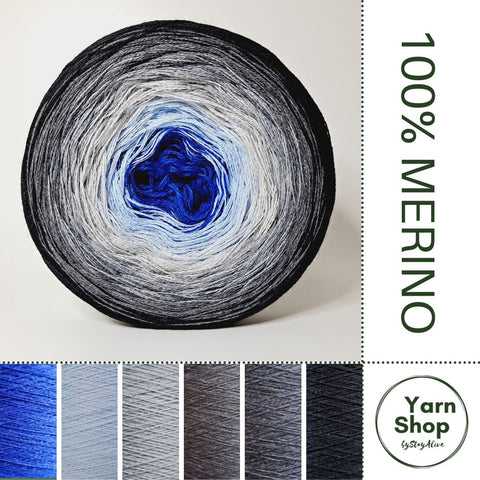 Limited Edition Pure Merino Ombre Yarn Cake 39-29-5-6-55-8
