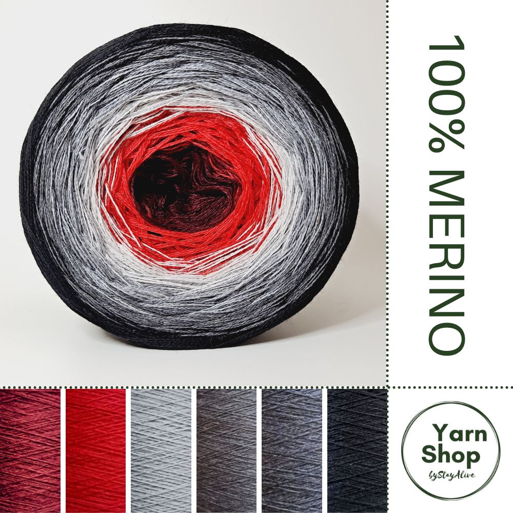 Limited Edition Pure Merino Ombre Yarn Cake 49-13-5-6-55-8