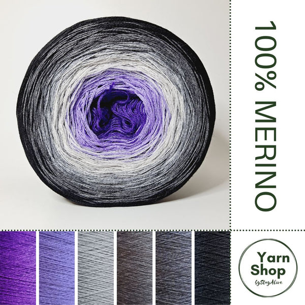 Limited Edition Pure Merino Ombre Yarn Cake 60-50-5-6-55-8