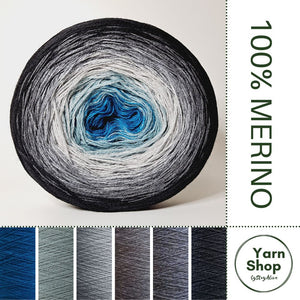 Limited Edition Pure Merino Ombre Yarn Cake 65-58-5-6-55-8