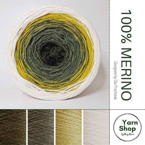 Pure Merino Ombre Yarn Cake 35-19-63-52, Extrafine Superwash