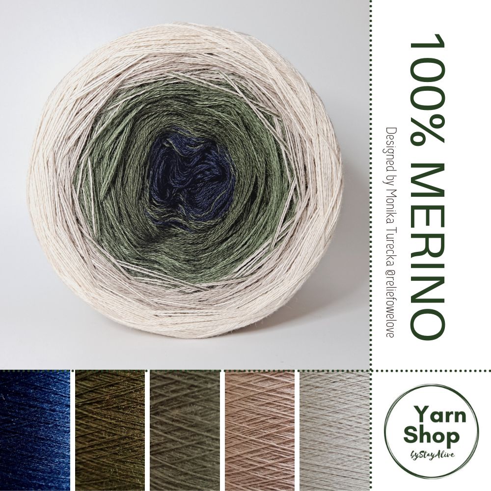 Pure Merino Ombre Yarn Cake 17-35-19-56-41, Extrafine Superwash