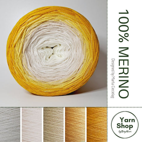 Pure Merino Ombre Yarn Cake 27-52-41-61-51, Extrafine Superwash