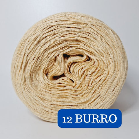 100% Cotton Solid Burro Yarn Cake